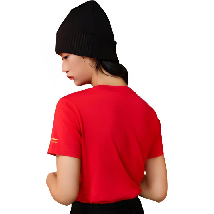 Li Ning Sports Trendy Collection Regular T Shirt Women's Vermilion AHSS048-1