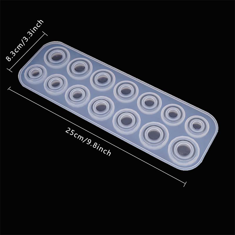 

1pc/2pcd/3pcd Resin Ring Molds Silicone, Resin Molds 14 Sizes With Round And Rhombic Faces For Making Rings