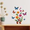 Self-adhesive Creative Colorful Butterflies Flowers Potted Plant Wall Stickers for Living Room TV Bedroom Headboard Home Decor