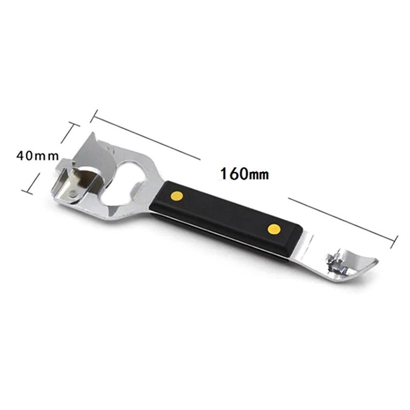 Boksåpner Justerbar Rustfritt Stål Sklisikker Multifunksjonell Manuell Krukke Flaskeåpner Gadget Hjemmegadgets Tilbehør