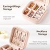 Small Jewelry Box Portable Jewelry Travel Organizer Display Storage Case for Rings Earring Necklace Bracelet, Gift for Women Girls, Pink Faux Leather