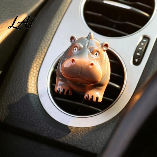 Car Interior Accessories for Women Cute Animal Vent Clip Lying Elephant Rhino Seal Dragon Air Freshener Holder Decorative Clip Dashboard Decor with