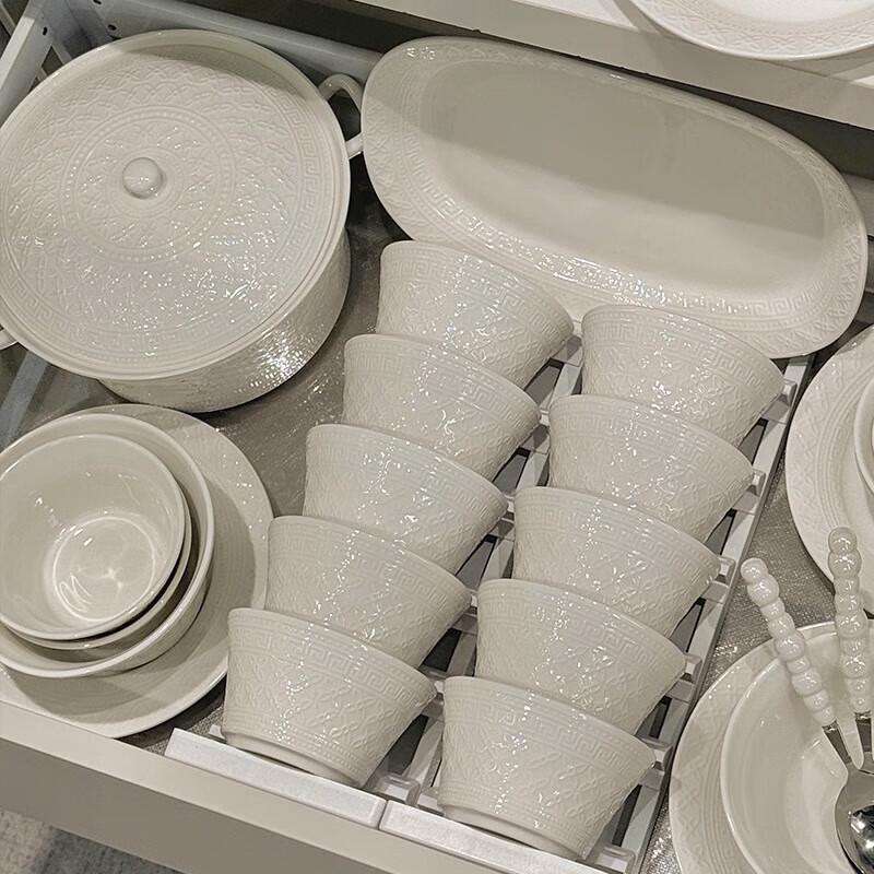 KANGMO Nordic Ceramic 60-Piece 12-Person Dinnerware Set