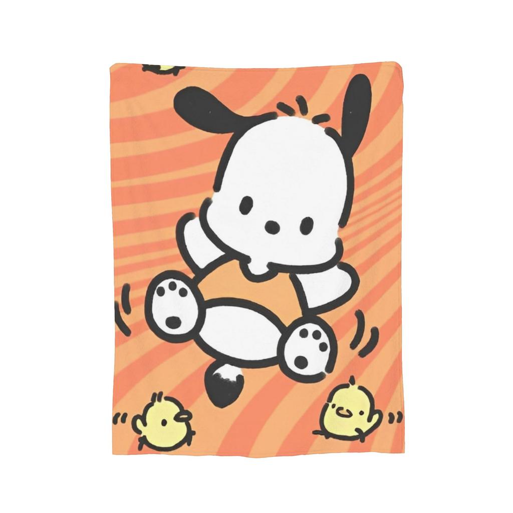 Pochacco Cute Blue Flannel Blanket Cartoon Dog Awesome Throw Blanket for Bed Sofa Couch 125*100cm Bedspreads,