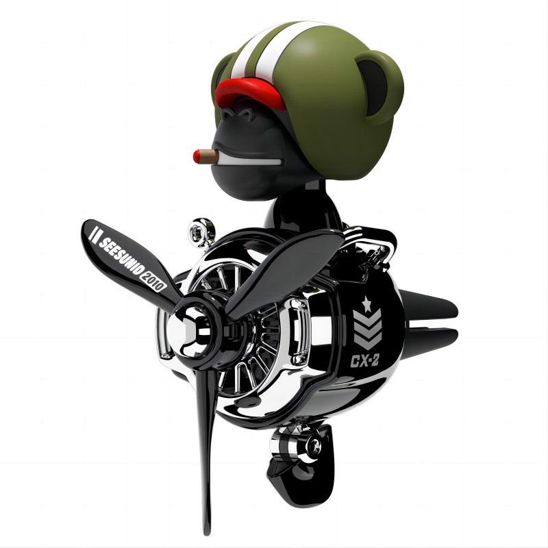 Punk Airplane Car Air Vent Perfume Creative Teddy Bear Aromatherapy Ornament Car Decor Fragrance