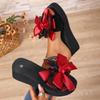 Fashion Wedge Heel With Bow Women's Slippers and Ladies Sandals Top Designs Shoe On Sale Casual 2025 Trend Slides High Quality Shoes