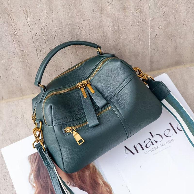 Echtleder Damen Tasche Große Kapazität Einzelne Schulter Brötchen Oberste Schicht Rindsleder Mama Tasche Pendlertasche Alles