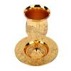 Kiddush Cup Set European   Multifunctional Vintage Stemmed Wine Cup and Plate for Wedding Festivals