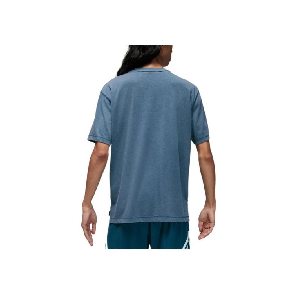 Jordan Dri-FIT Solid Logo Print Crew Neck Pullover Short Sleeve T-Shirt Men Tops Blue DH8922-493