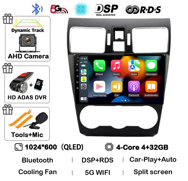 Android 14 Carplay Auto WIFI+4G Car Radio For Subaru WRX Forester 4 SJ 2016-2022 Multimedia Video Player Stereo GPS Head Unit BT