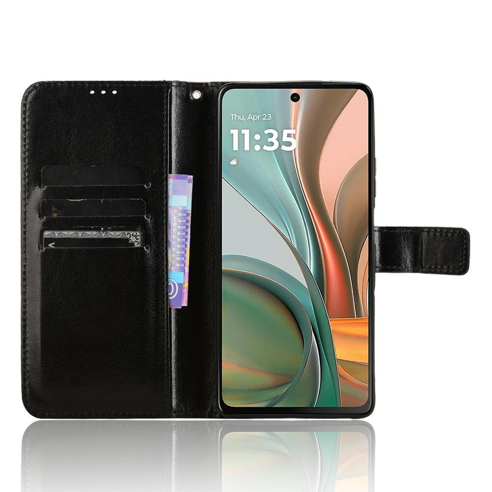 

For Motorola Moto G75 5G Case Crazy Horse Texture PU Leather Phone Wallet Cover Brown