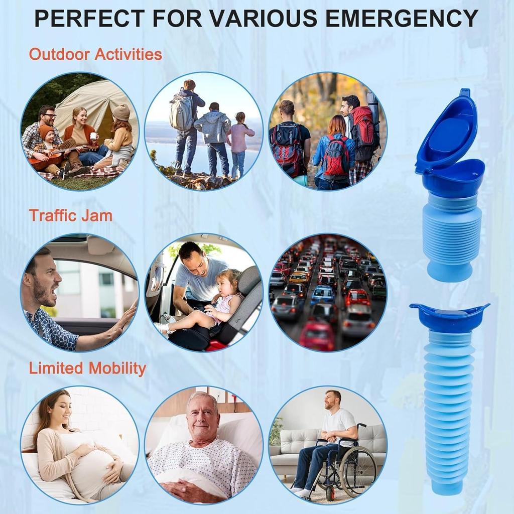 Portable Travel Urinal - Collapsible Reusable, Ideal For Camping & Long Trips