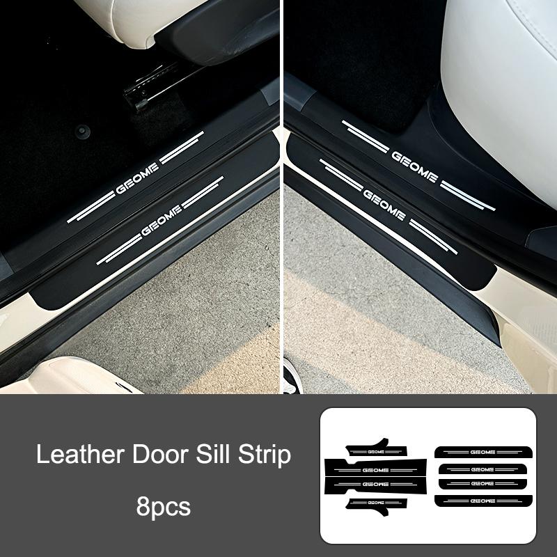 For Geely EX2 Xingyuan eMAS 5 2026 Car Door Sill Strip Leather Door Threshold Anti Scratch Protector Pedal Guard Sticker