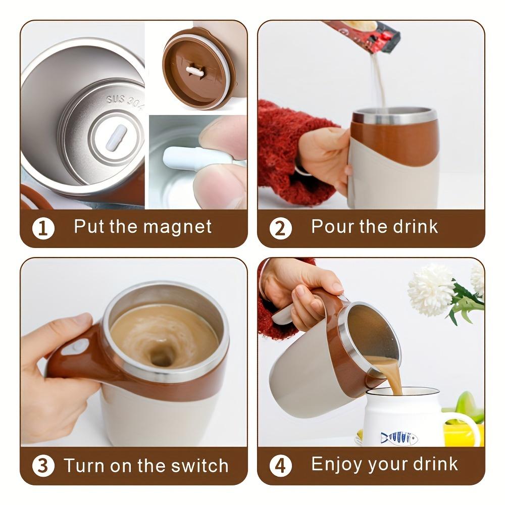 Rechargeable Automatic Magnetic Self-stirring Coffee Cup, Rotating Home Office Travel Mixing Cup, Used To Stir Coffee, Chocolate, Milk