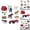 Realistic Pvc Farm Life Scene Model Featuring Shepherd Dog And Farm Animals Toys