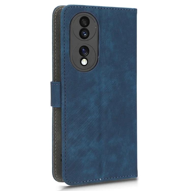 For Honor 70 5G RFID Blocking PU Leather Wallet Phone Case Folding Stand Cover with Hand Strap