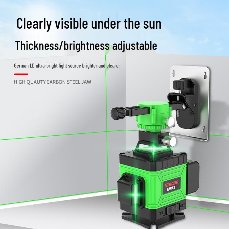 High-Precision Infrared Laser Level with Green Light for Wall, Floor, Outdoor, Automatic Leveling