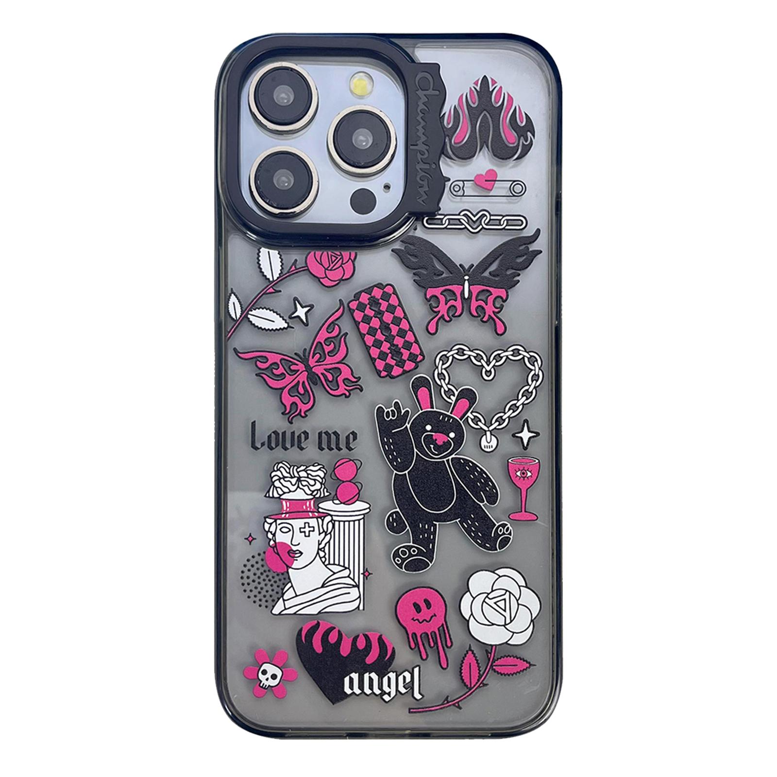 

For iPhone 15 Pro Max Case PC+TPU Pattern Printing Phone Cover Scratch-Resistant Angel