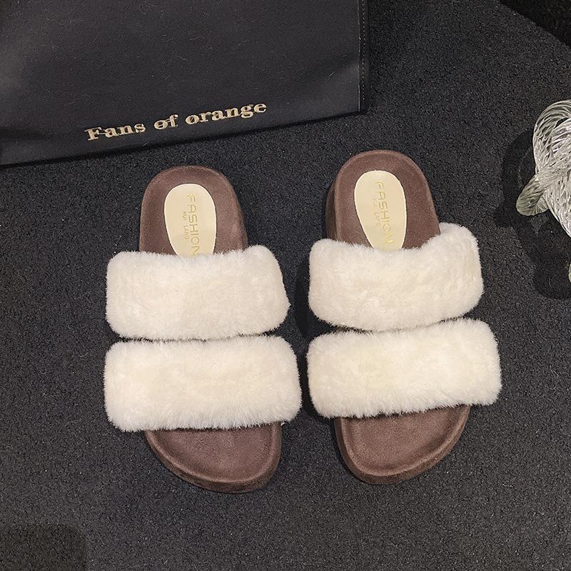 Thick Bottom Mao Mao Slippers Women Wear 2025 New Winter Cotton Slippers Fashion Internet Celebrity Explosion Versatile Mao Mao Drag