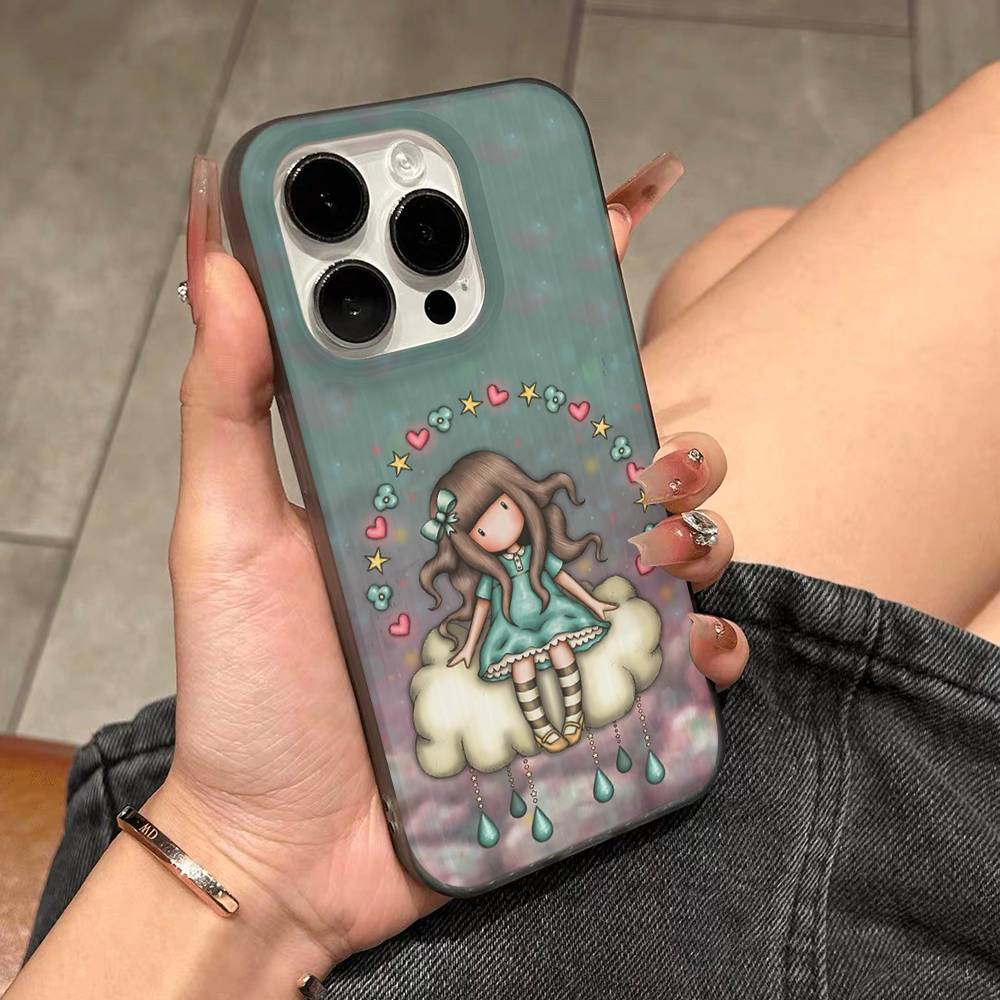 Japan Santoro G-Gorjuss Phone Case For IPhone 17 16 15 14 13 12 11 Corrugated Frosted Soft Cover Anti-Slip
