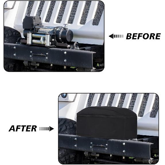 Winch Cover,Heavy Duty UV-Resistant Waterproof Winch Protective Cover With Drawstring,Indoor/Outdoor Winch Accessories,Weather Resistant Dust Cover