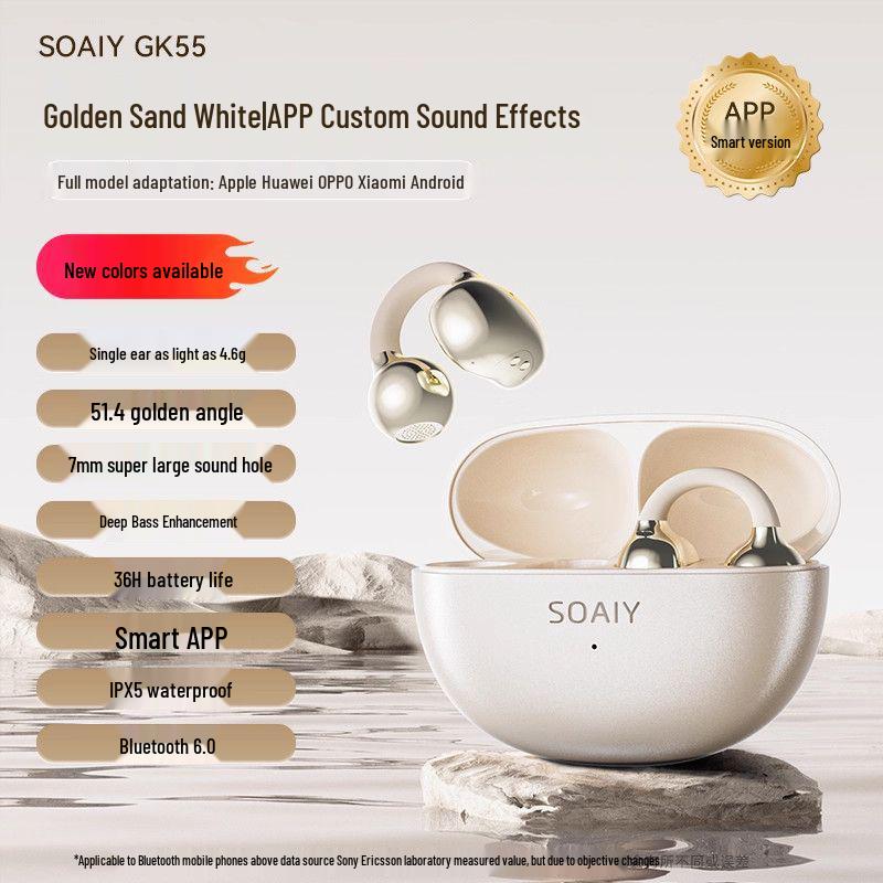SOAIY GK55 Clip-On Wireless Bluetooth Air Conduction Sports Headphones 2025