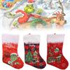 Plush Grinch Christmas Stocking Cozy Gift Bag For Kids Holiday Candy Holder