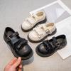 Girls leather shoes bow Mary Jane single shoes 2025 autumn new children's black performance shoes girls princess shoes