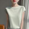 Mercerized Cotton O-neck T-shirt Summer Solid Color Sleeve Top Casual and Comfortable Short-sleeved Women's Clothes