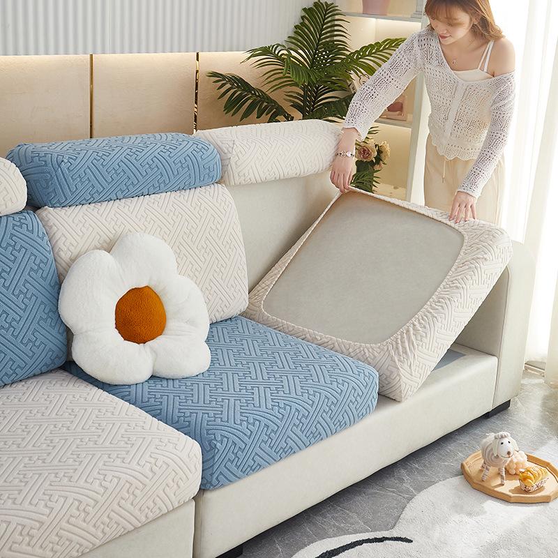 Thickened Non-Slip Polar Fleece Sofa Cover: Elastic, Full Coverage, Dustproof, High-Grade Design
