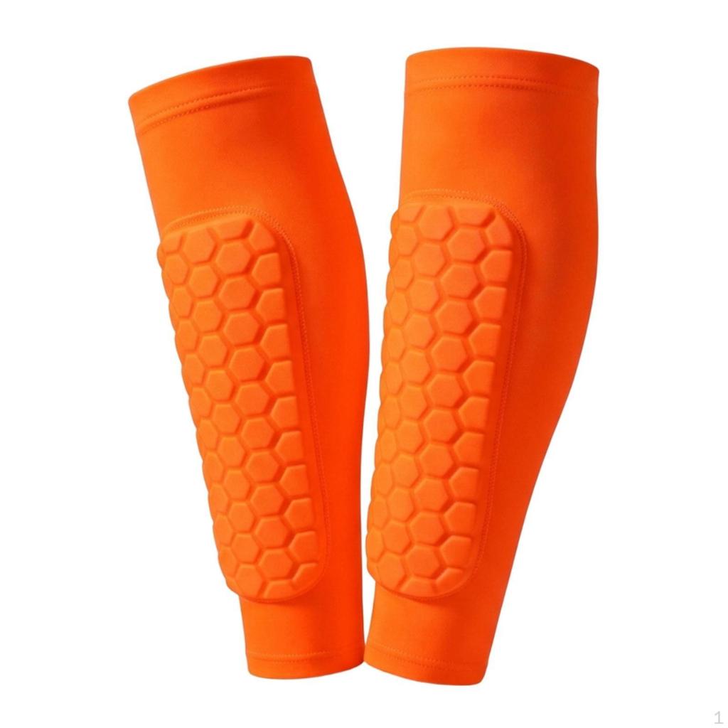 Shielded Shin Sleeve Impact Protection Football Guards Flexible Leg Protectors for Children,