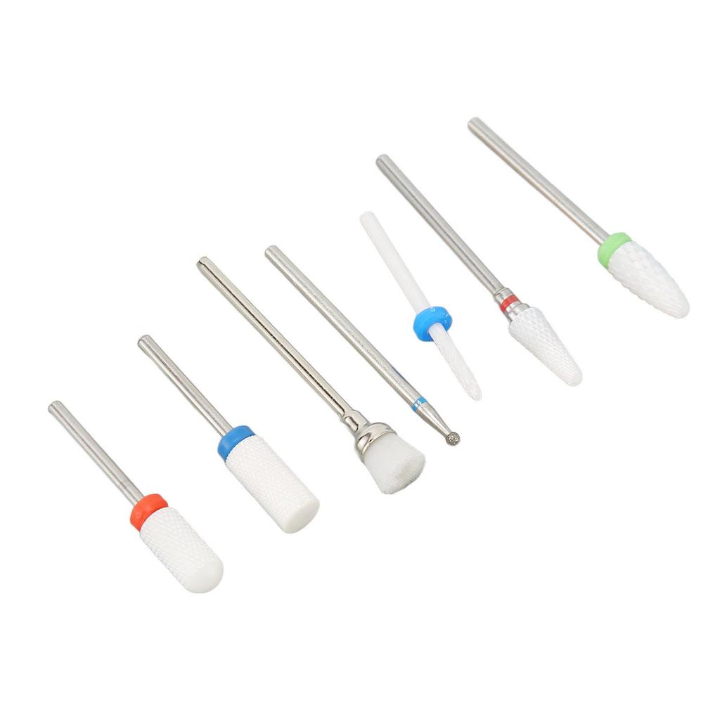 7Pcs Nail Drill Bits Accurate Clear Operation Professional Nail Grinder Bits for Cleaning Shaping