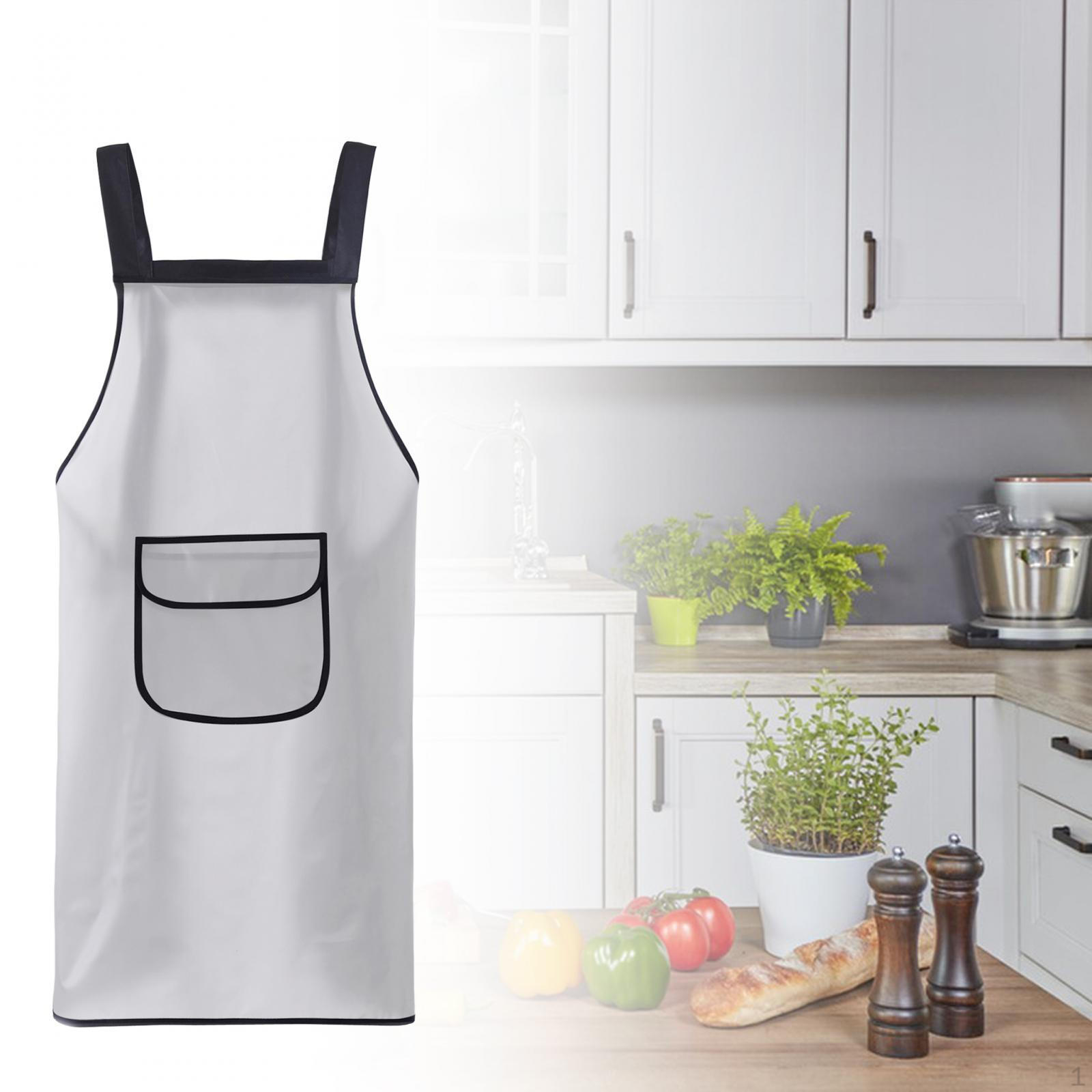 Apron, BBQ Waterproof Serving Translucent Apron 90cm White
