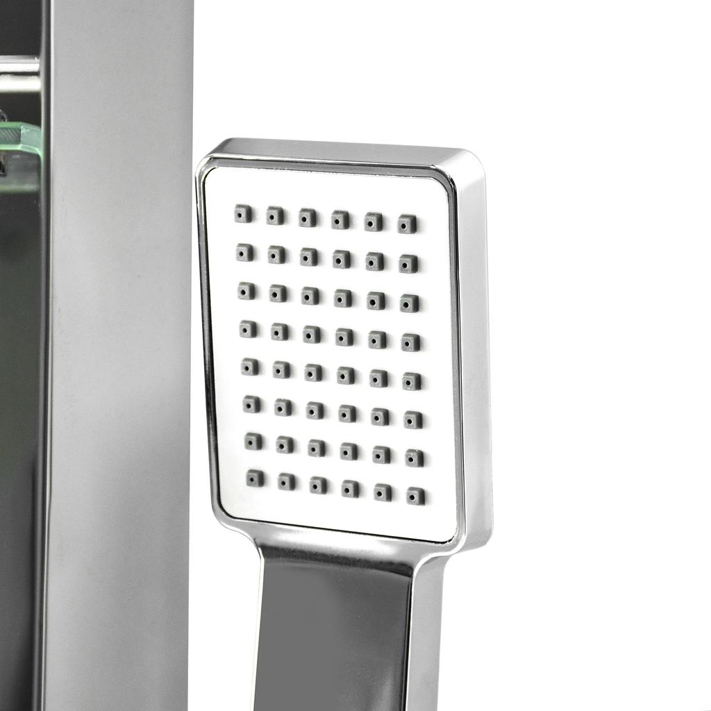 Rain Shower Panel with Hydromassage, Shelf, Column Set, Chrome