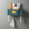 Water Drop No-Drill Toothbrush & Toothpaste Holder with Rinsing Cups for Couples