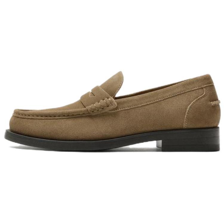 Zara Fashionable Comfortable Versatile Loafers Men Shoes Brown 12626520131