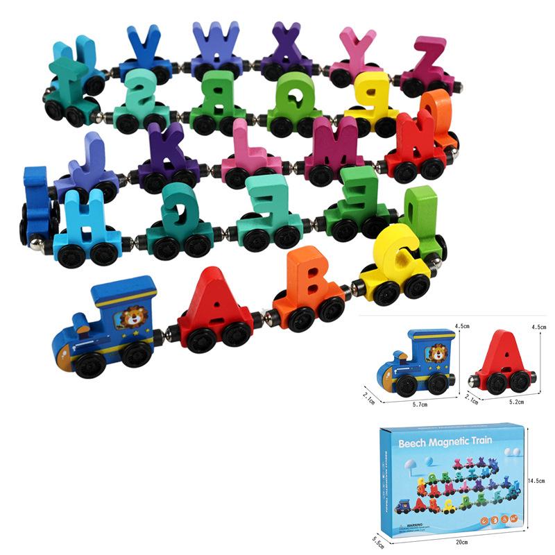 Magnetische Zahlenzug Spielzeug für Kinder, Pädagogische Magnetische Bausteine, Steckspielzeug für Kleinkinder Jungen Mädchen Alter 1-6