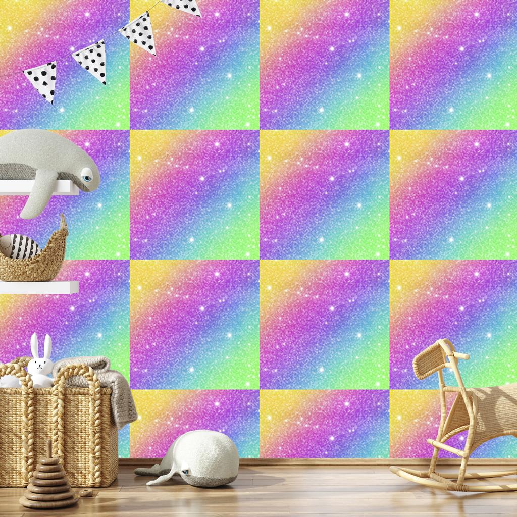 Lavender, mint and blue glitter wallpaper for living room and bedroom 50x1000