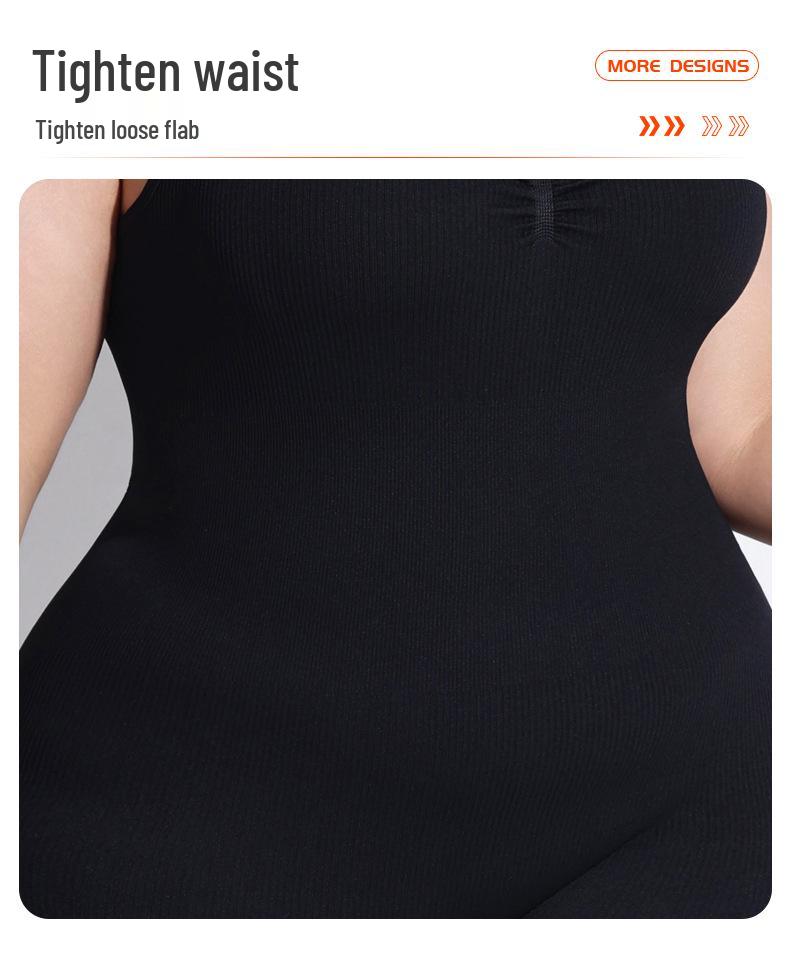 Plus Size Ribbed Backless Jumpsuit: Double Shoulder Strap, Body Shaping, Seamless Hip Lifting Yoga Wear