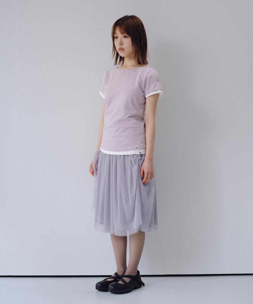 Ohesio Back Button Shirring T-Shirt, Ivory