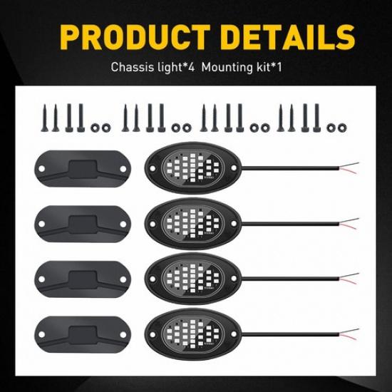 LED Rock Lights Underbody Light 9W For Jeep Offroad Truck ATV UTV 4X4 Car Boat A