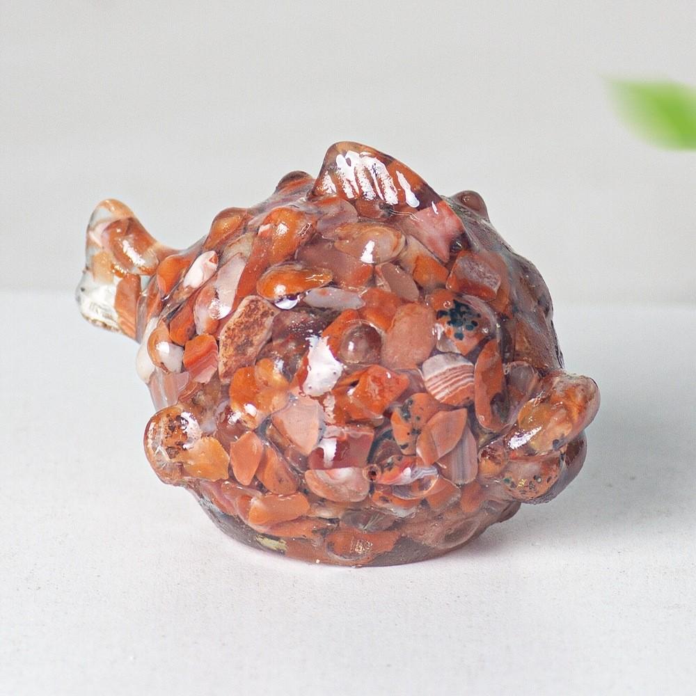 Resin Animal Desk Ornament With Natural Crystal Fill For Office Decor And Gift Giving