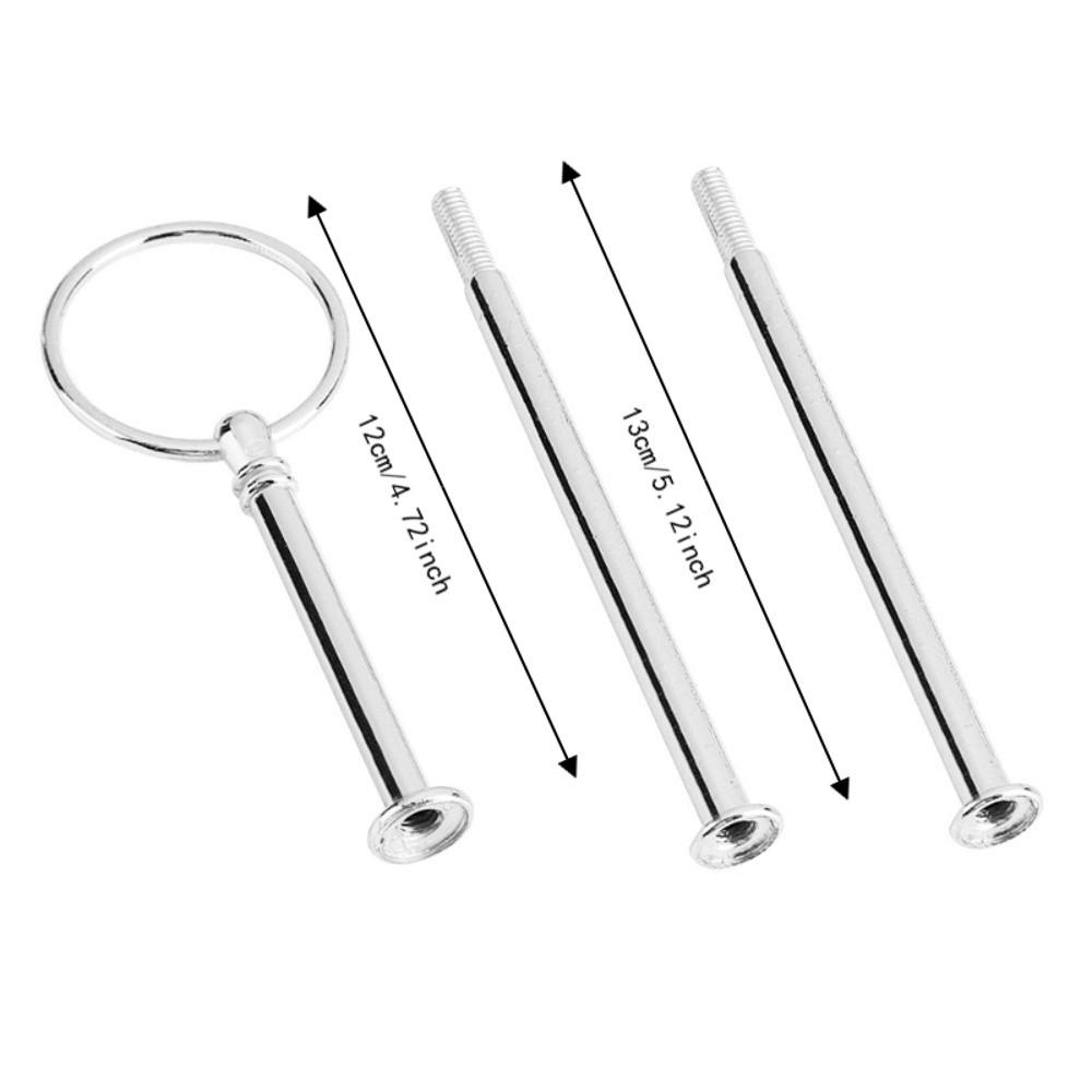 Threaded Rods Cake Tray Stand Zinc Alloy Hardware Cake Stand Fruit Plate Holder Cupcake Display серебряный