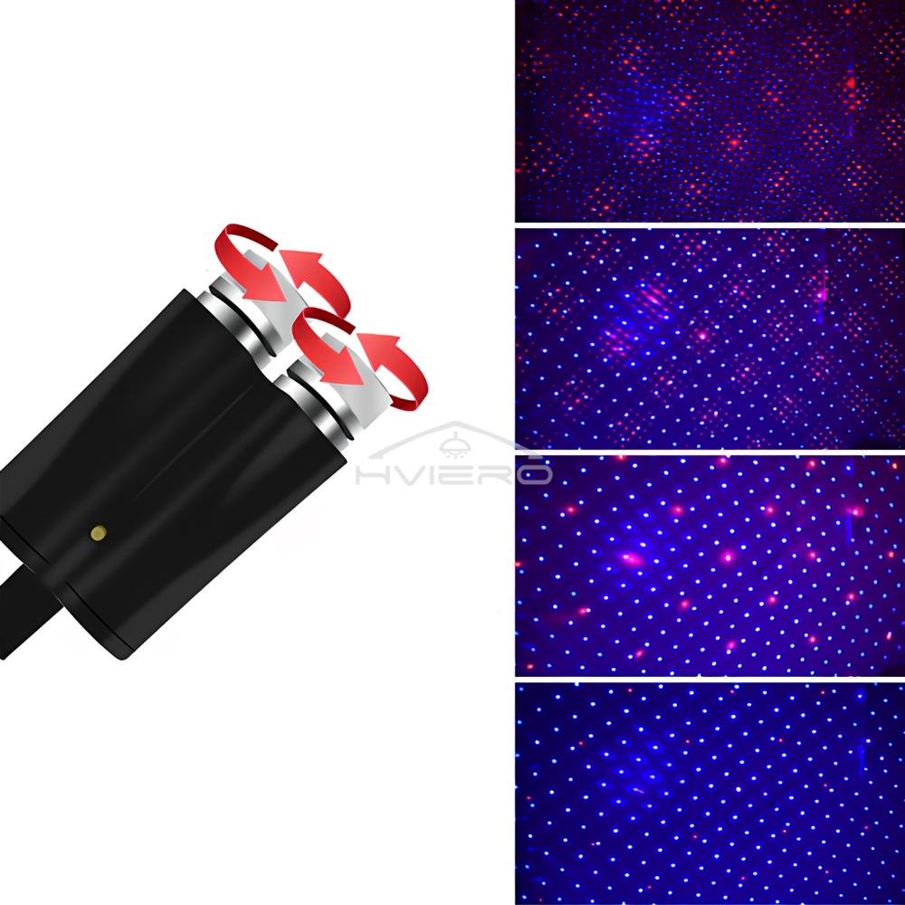 Car Roof Star Lights Interior Mini LED Starry Atmosphere Sky USB Projector Auto Lamp Decoration Night Galaxy Laser Home Led