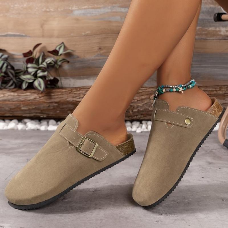 

Баотоу тапочки женские пара пробка шлепанцы желание обувь большого размера повседневные полушлепанцы ленивая обувь тренд 44 хаки