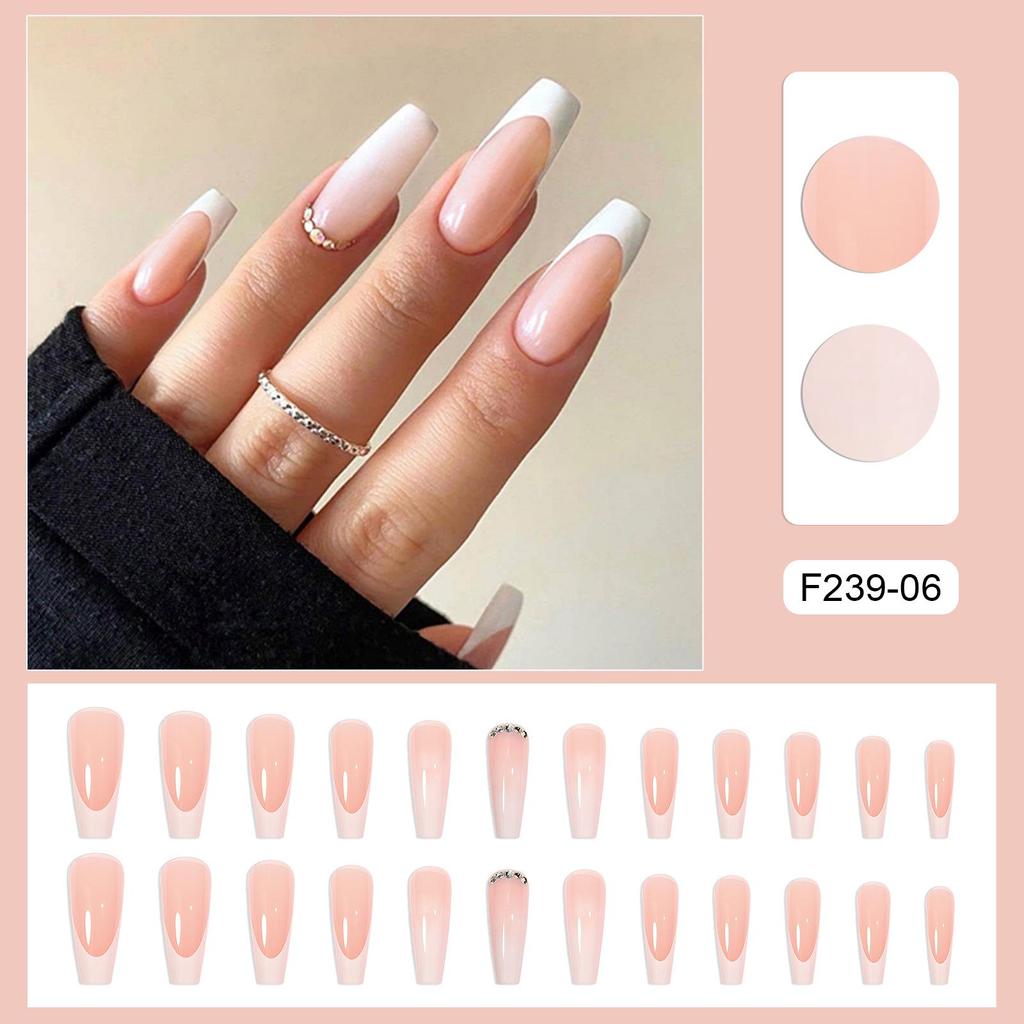 European & American Ballet-Coffin Fake Nails with Manicure Nail Art Stickers