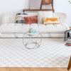 Fashion Retro Checkerboard Pashmina Thickened carpets for Living Room Bedroom Soft Fluffy Bedside mats Plush Large area rugs