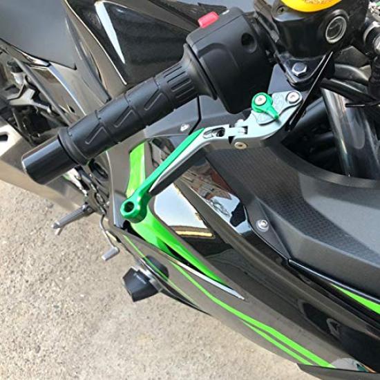 YUANYE Adjustable CNC Aluminum Brake Clutch Levers Compatible with Z125 KSR PRO Foldable, Retractable, 6-Position & - Ninnja250, 250R, 250SL, 250TR,