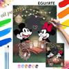 Digital Oil Painting Mickey and Minnie Romantic Dinner Art Handmade Diy Gift Home Decoration