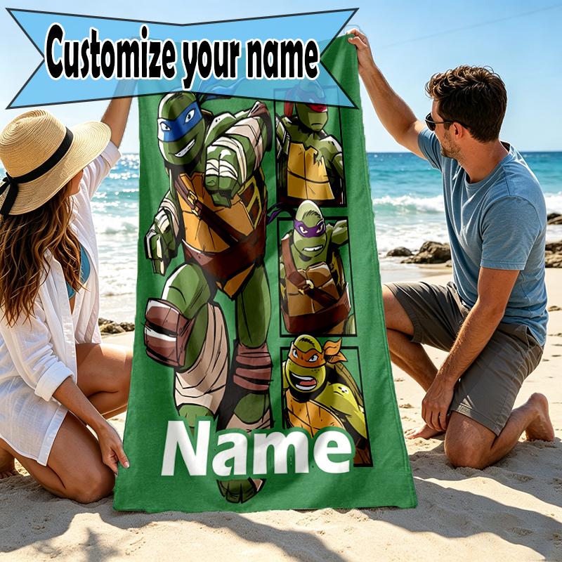 Custom Name Personalized Gamer Print Beach Towel, for Trip Camping Beach Party Home Decor, Birthday Gift for Family & Friends